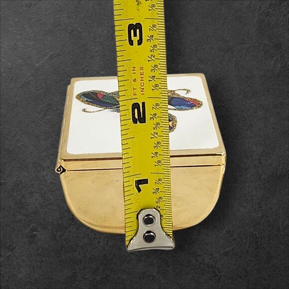 Vintage 1980s Vanity Set Art Deco Woman Compact & Lipstick Case NOS Glam Gold - Picture 16 of 16